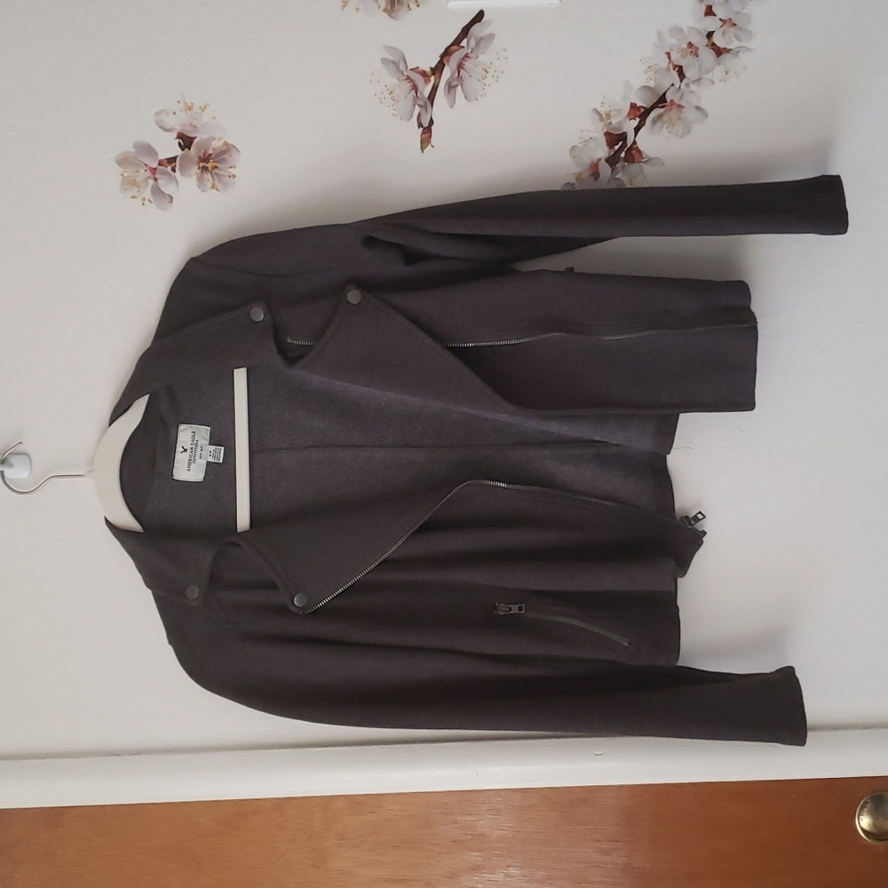 🔵AE fleece moto-sweater